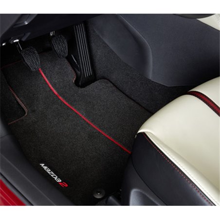 Mazda 2 2015 Onwards Ajusté Voiture Tapis De Sol Tapis noir avec gris bordure