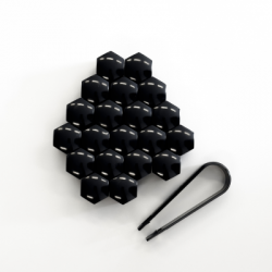 Set de capuchons d'écrous de roue Noir